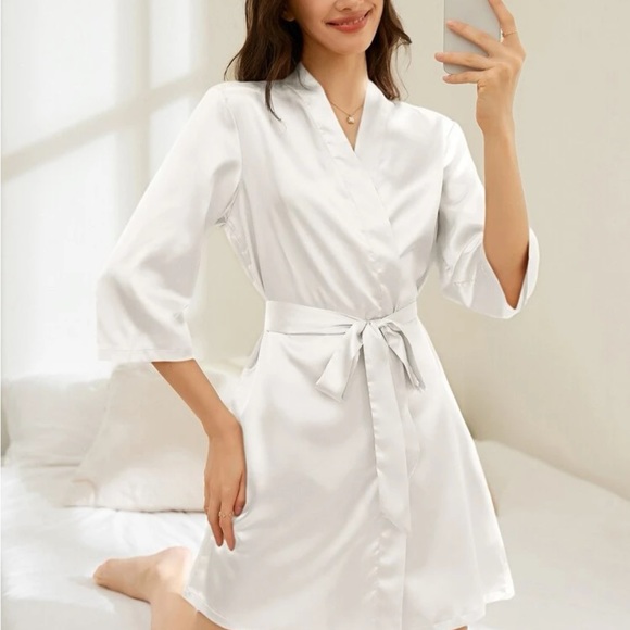 Bride embroidered lettering robe nwt belted satin various sizes nwt - Picture 3 of 16